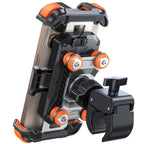 JOYROOM Handyhalterung Motorrad [Doppelt Vibrationsgedämpft] Handyhalter Fahrrad [Mit einem klick öffnen] Handy Halterung 360° Drehbar Lenker Halter für iPhone 16/15/14/13 Samsung S24/S23 Orange