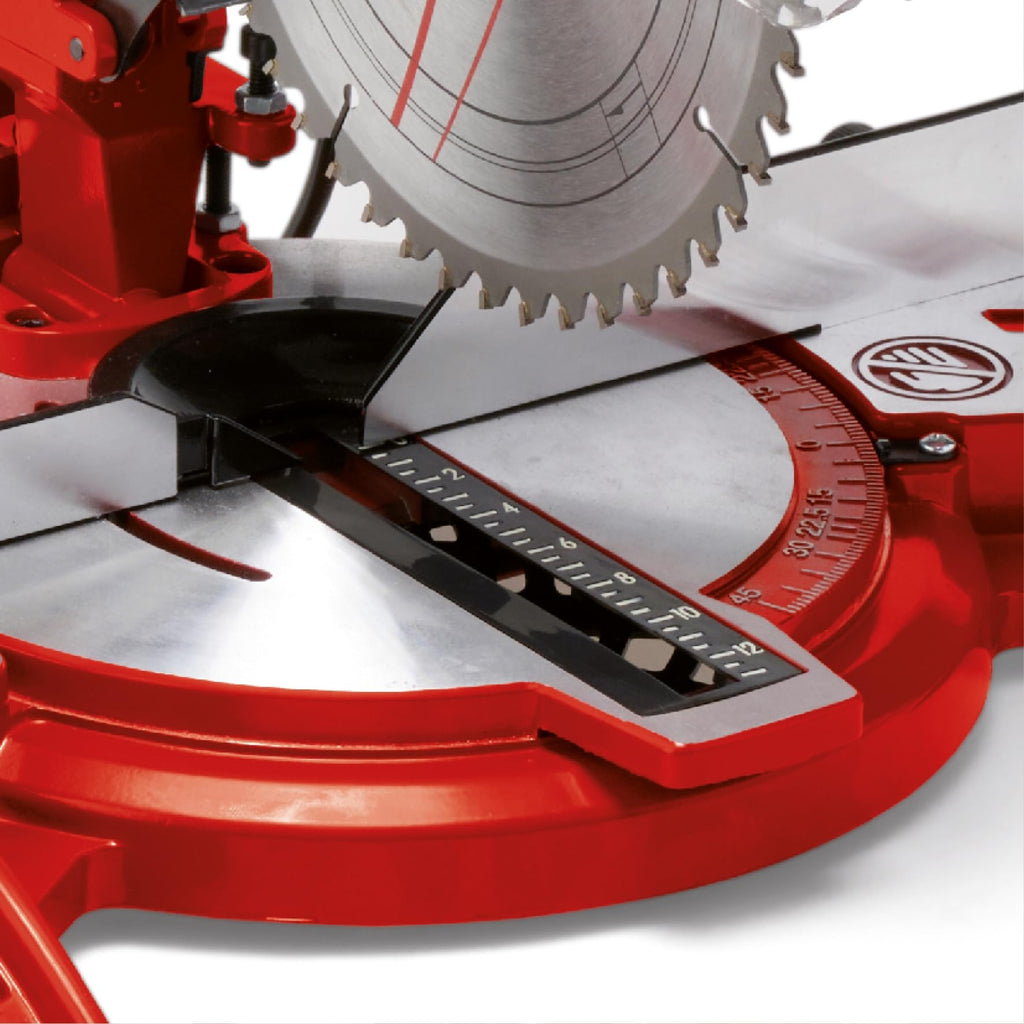 Einhell Kapp-Gehrungssäge TC-MS 2112 (max. 1.600 W, 5.000 min-1, hochwertiges HM-bestücktes Sägeblatt, Drehtisch mit Winkeleinstellung 45° links/rechts)