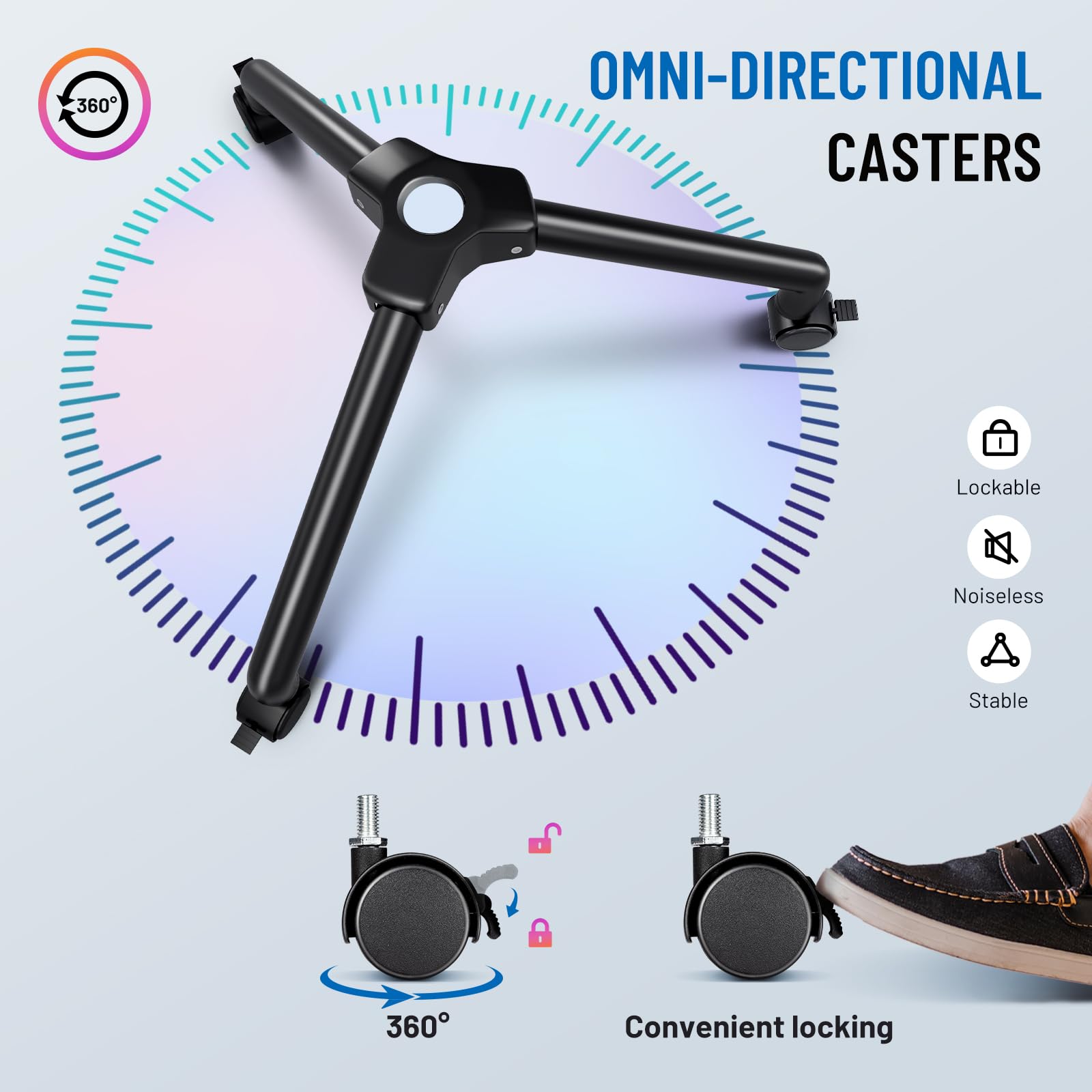 CAHAYA Beamer Ständer Projektor Halterung Multifunktionaler mit Omni-Direktionalen Rollen Bodenständer für Laptop Ständer Projektor Kamera mit verstellbarer Höhe für Outdoor-Filme CY0332