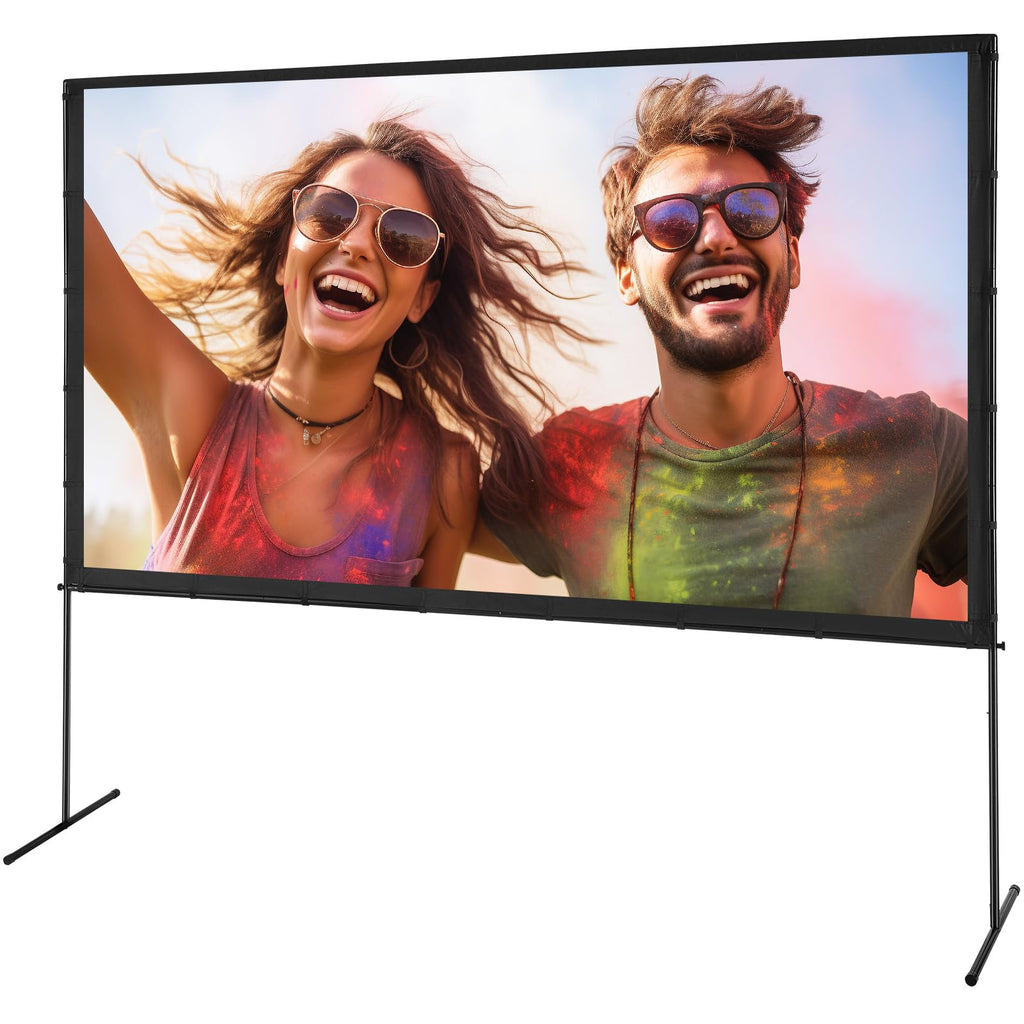 VEVOR Projektion Beamer Leinwand mit Ständer 120 Zoll HD 4K Outdoor Indoor Projektor Screen Schnelles Klappbare Tragbare Filmleinwand 16: 9 für Heimkino, Camping, Freizeitveranstaltungen usw. Schwarz
