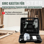 NEU MASTER Druckluftnagler, 2 in1 Drucklufttacker mit Transportkoffer inkl. 800 Nägel und 200 Klammern für Werkstatt und Haus