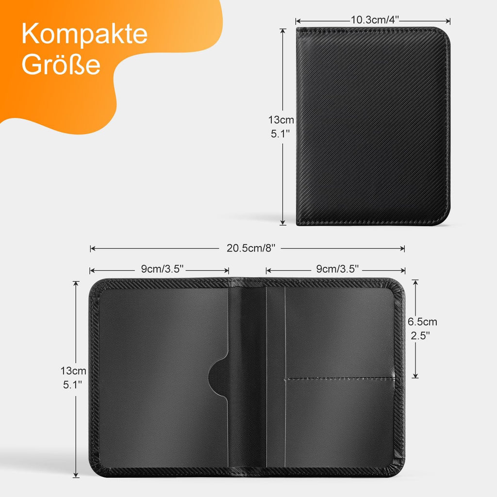 CoBak Kfz Zulassungs Fahrzeugschein Hülle und Versicherungshalter – Magnetverschluss Auto Organizer für das Handschuhfach im, Zubehörtasche für wichtige Dokumente Karten（Carbonfaser Schwarz）