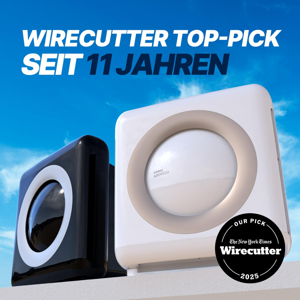 COWAY Luftreiniger Allergiker, Energiesparender ECO-Modus, Entfernt 99,999% der schädlichen Partikel bis zu 0,01 µm, für Allergie (ECARF Siegel) Staub Pollen, CADR 421m³/h, ap-1512hh MIGHTY (Schwarz)