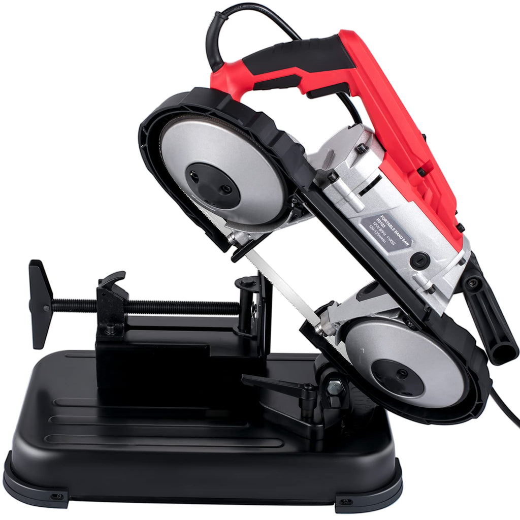 VEVOR Bandsäge 12,7 cm Schnittgröße, 1100 W 10 A Sägeband aus Stahl Eisensäge mit 127 mm Max Schnittkapazität (ohne Sockel), 137,8-472,4 Fuß pro Minute Geschwindigkeitsskala Metallbandsägemaschine
