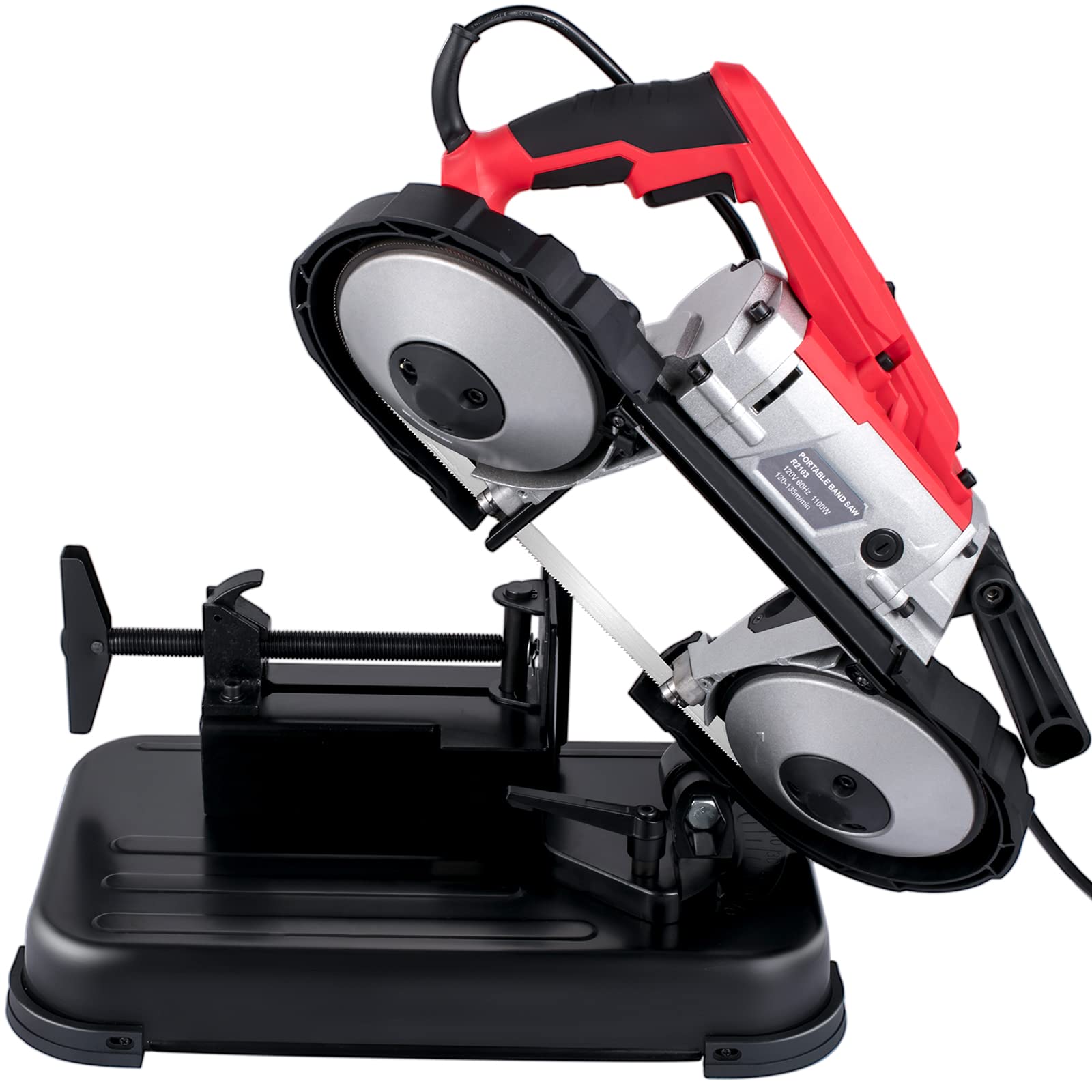 VEVOR Bandsäge 12,7 cm Schnittgröße, 1100 W 10 A Sägeband aus Stahl Eisensäge mit 127 mm Max Schnittkapazität (ohne Sockel), 137,8-472,4 Fuß pro Minute Geschwindigkeitsskala Metallbandsägemaschine