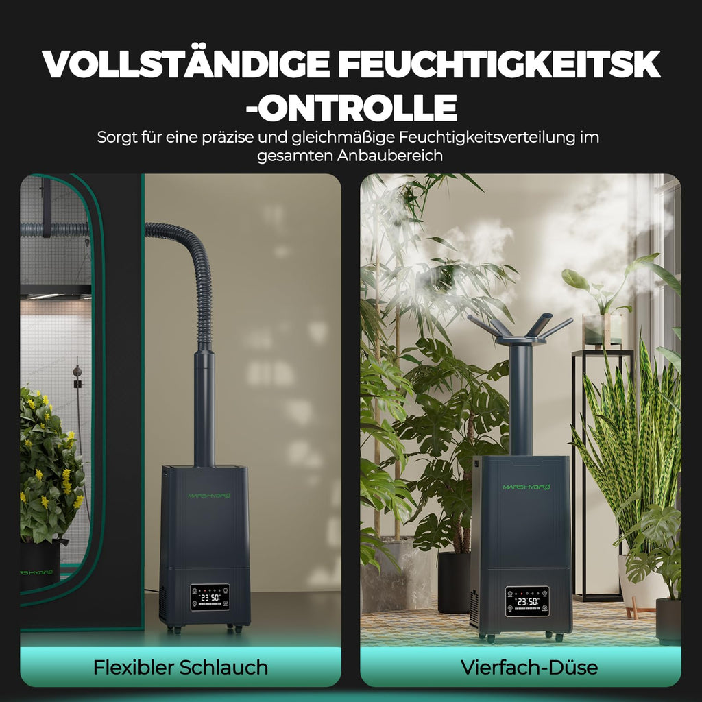 MARS HYDRO Pflanzen Luftbefeuchter 15L, Top-Fill Ultraschall Humidifier, mit einstellbarer Luftfeuchtigkeit, Timer-Funktion und Leise Betrieb für Growzelt, Innenbepflanzung, Schlafzimmer