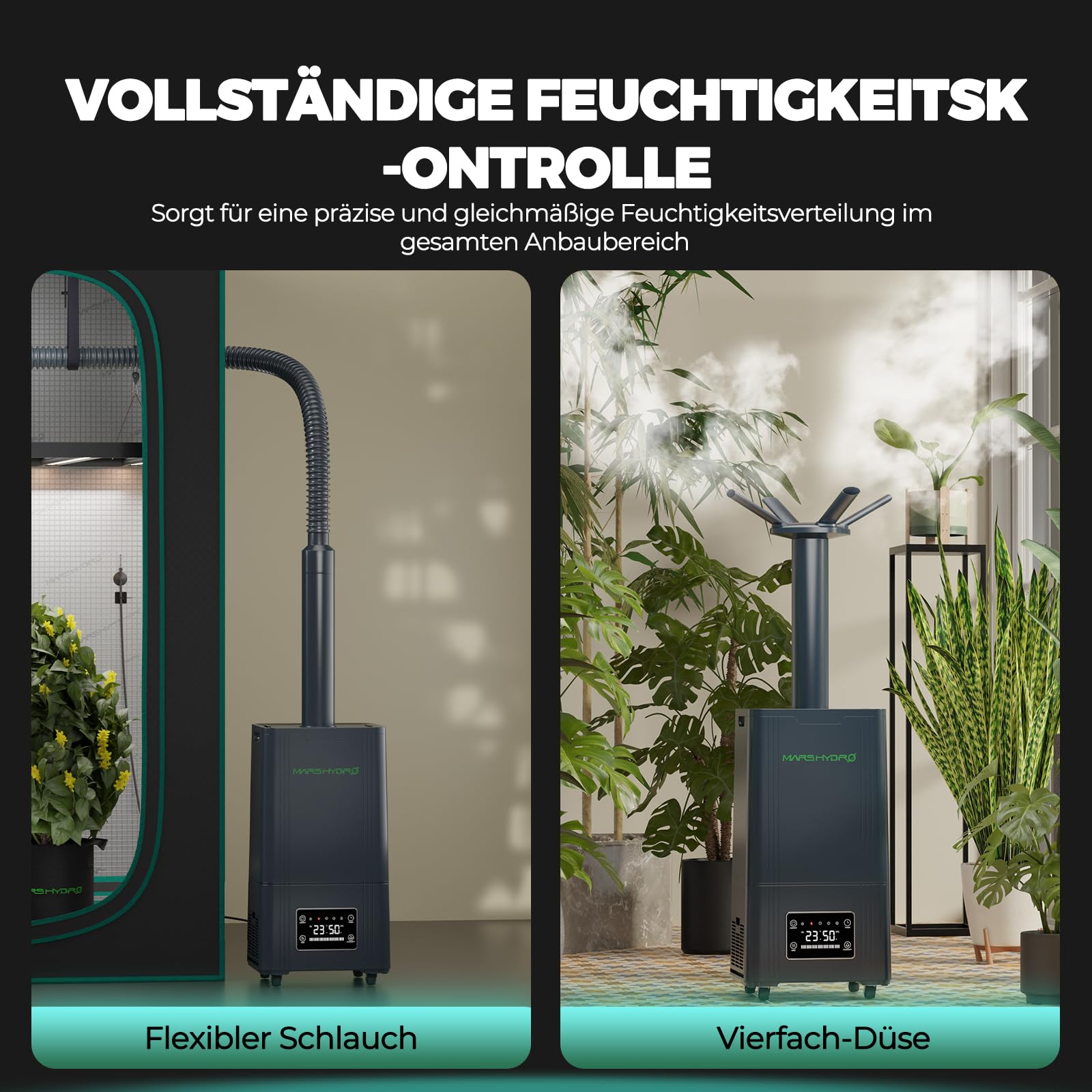 MARS HYDRO Pflanzen Luftbefeuchter 15L, Top-Fill Ultraschall Humidifier, mit einstellbarer Luftfeuchtigkeit, Timer-Funktion und Leise Betrieb für Growzelt, Innenbepflanzung, Schlafzimmer