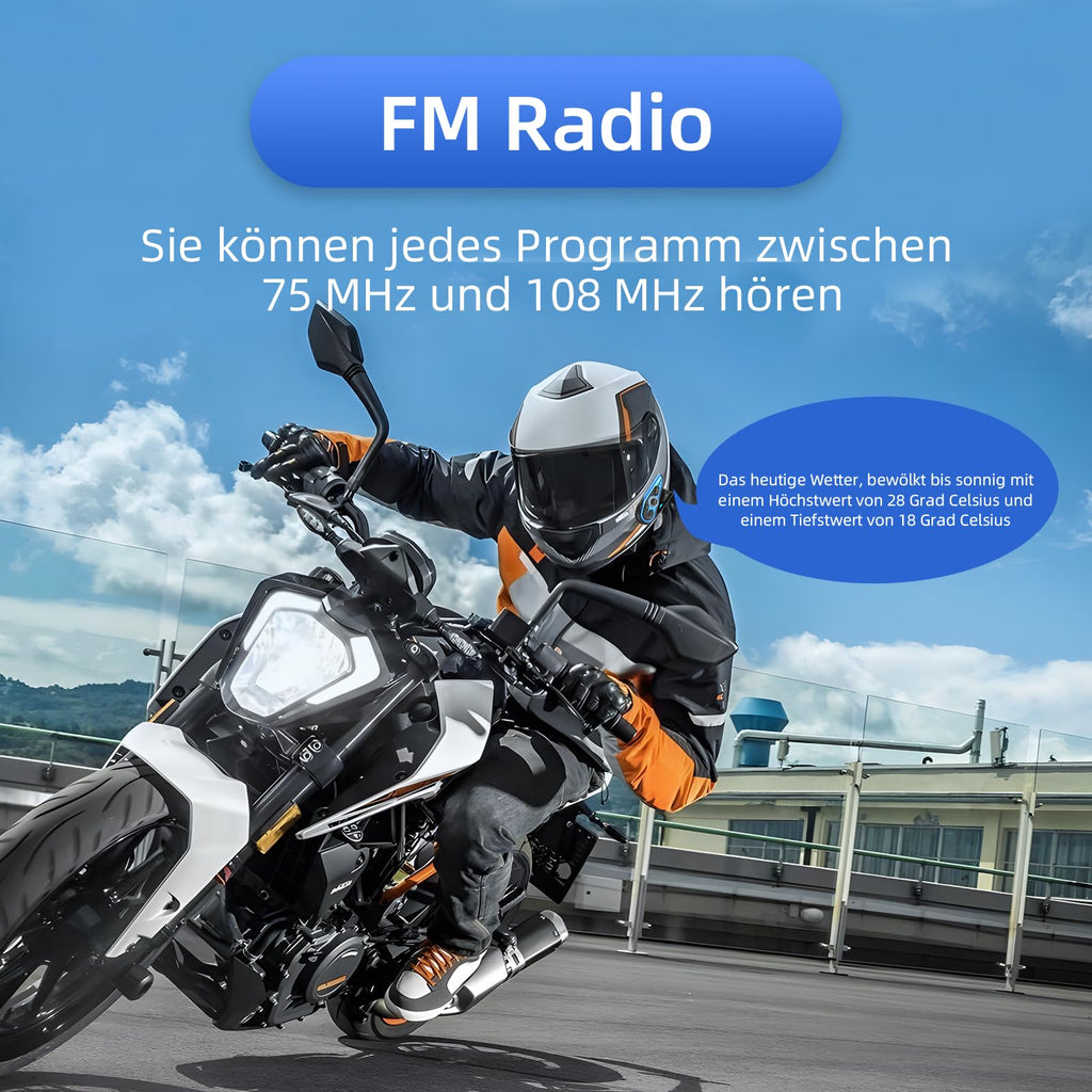 WAYXIN R15pro Motorrad Headset Intercom Helm Headset für bis zu 6 Motorräder 1500M Wireless Kopfhörer mit HiFi/Musik Teilen/FM/AI Sprache Universal intercom Motorradfahren/Skifahren/Radfahren