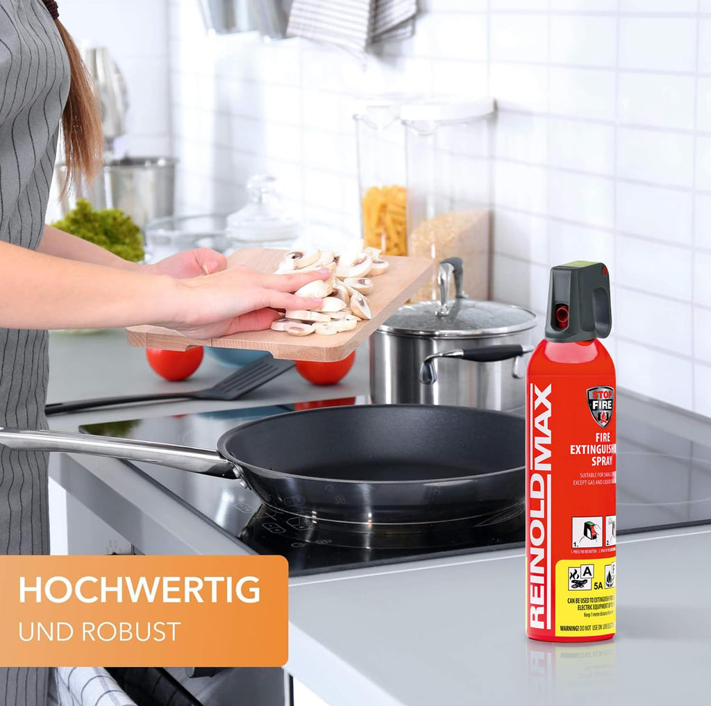 XENOTEC PREMIUM Feuerlöschspray – 2er Set - 750ml – Stopfire – Autofeuerlöscher – REINOLDMAX – wiederverwendbar – geeignet für Fettbrände – 2 x 750g