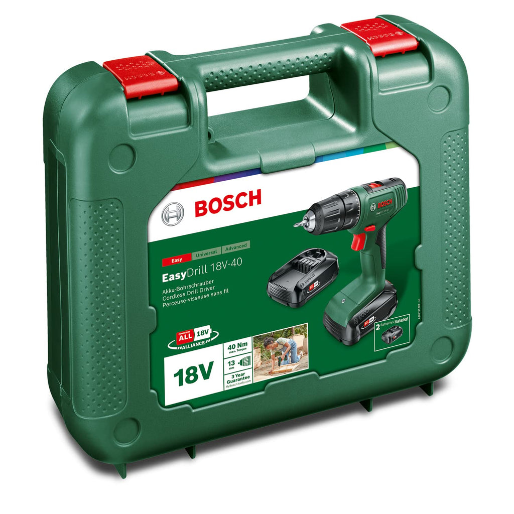 Bosch Akkuschrauber EasyDrill 18V-40 (2 Akku 2,0 Ah, 18 Volt System, im Koffer)