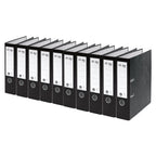 VON Leitz Ordner A4, 10er Pack, 100 % Recyclingpapier, 80 mm Rückenbreite, Für 600 Blatt, Blauer Engel & FSC-zertifiziert, Für Schule, Studium & Zuhause, Schwarz, 10530095