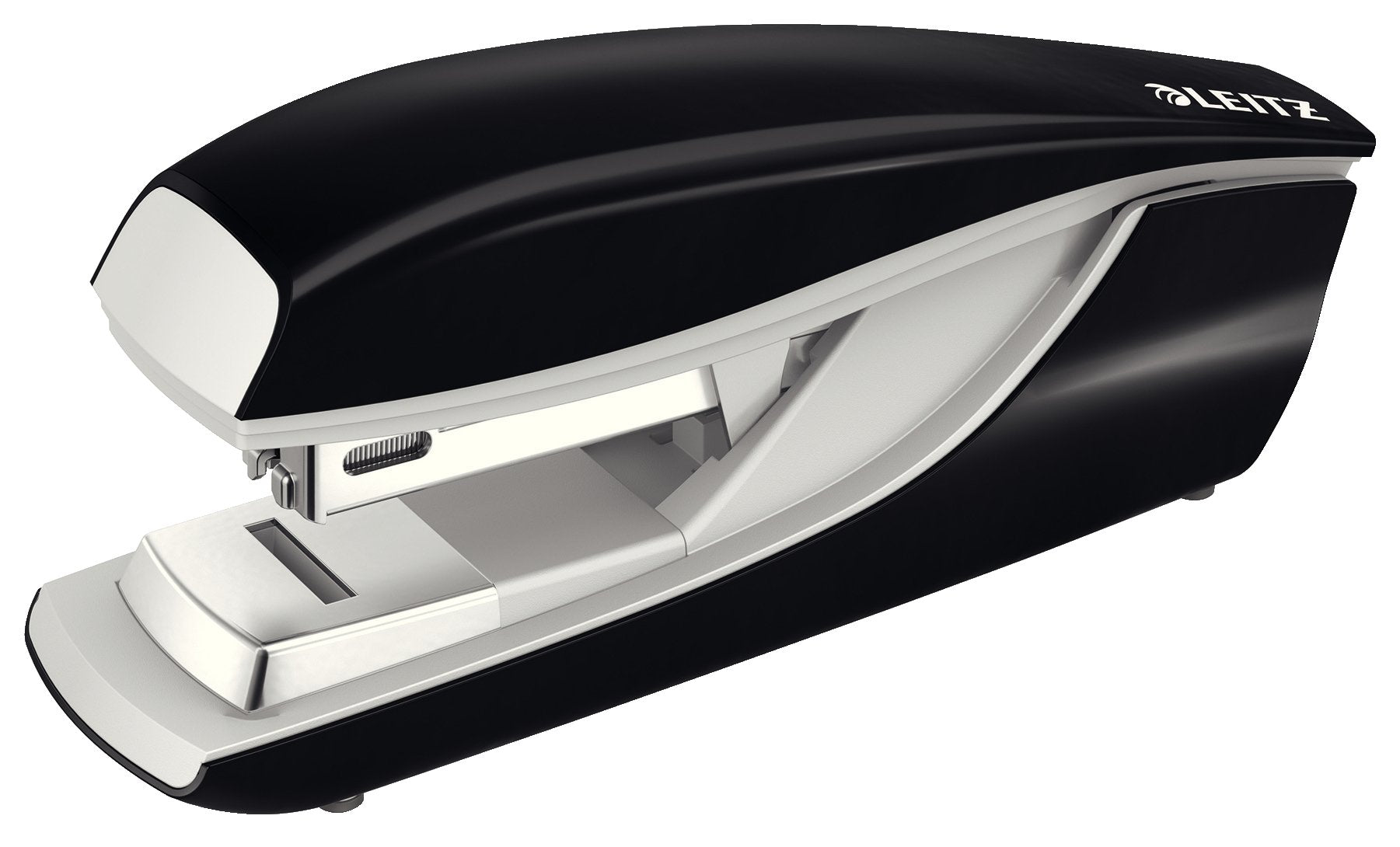 Leitz Flachheftgerät aus Metall, Für 30 Blatt, Inkl. Heftklammern, Ergonomisches Design, Schwarz, NeXXt-Serie, 55050095