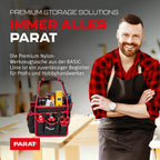 PARAT BASIC Tool Softbag S | Robuste Werkzeugtasche für Elektriker & Handwerker | Kompakte Tool Bag mit Schultergurt & Tragegriff | Kompakte Werkzeugtasche mit 21 Fächern & Reißverschlusstasche