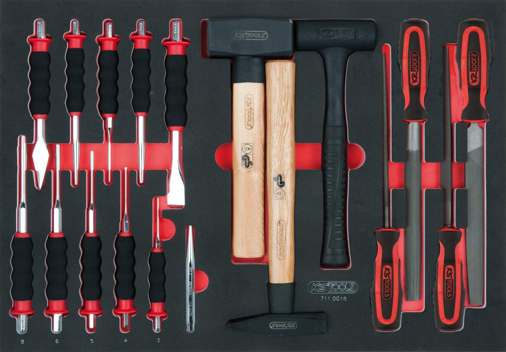 KS Tools 826.7598 Racingline Schwarz/rot Werkstattwagen mit 7 Schubladen und 598 Premium-Werkzeugen