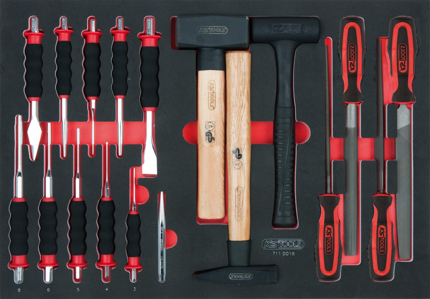 KS Tools 826.7598 Racingline Schwarz/rot Werkstattwagen mit 7 Schubladen und 598 Premium-Werkzeugen