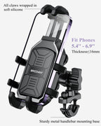 BRCOVAN Motorrad Handyhalterung mit Vibrationsdämpfer, Anti-Shake Handy Motorradhalterung, Verstellbar Lenker Handyhalter für Motorrad, Fahrrad, Roller, ATV, für 5,4 Zoll - 7,2 Zoll Smartphones