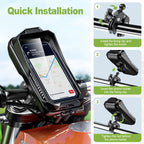 BTNEEU Handyhalterung Motorrad Wasserdicht Universal Anti-Shake Telefonhalterung mit Touchscreen Sonnenblende 360° Drehbar Halterung Motorrad Metall für Smartphone bis zu 7,0" (Schwarz C)