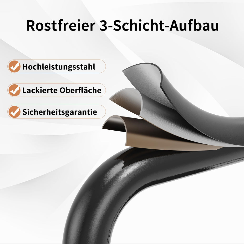 HBTower Trittleiter 3 Stufen klappbar, Leiter mit Breitem Anti-Rutsch-Pedal, Trittleiter mit Bequemer Handlauf, Tragbarer Tritthocker aus Stahl, Schwarz