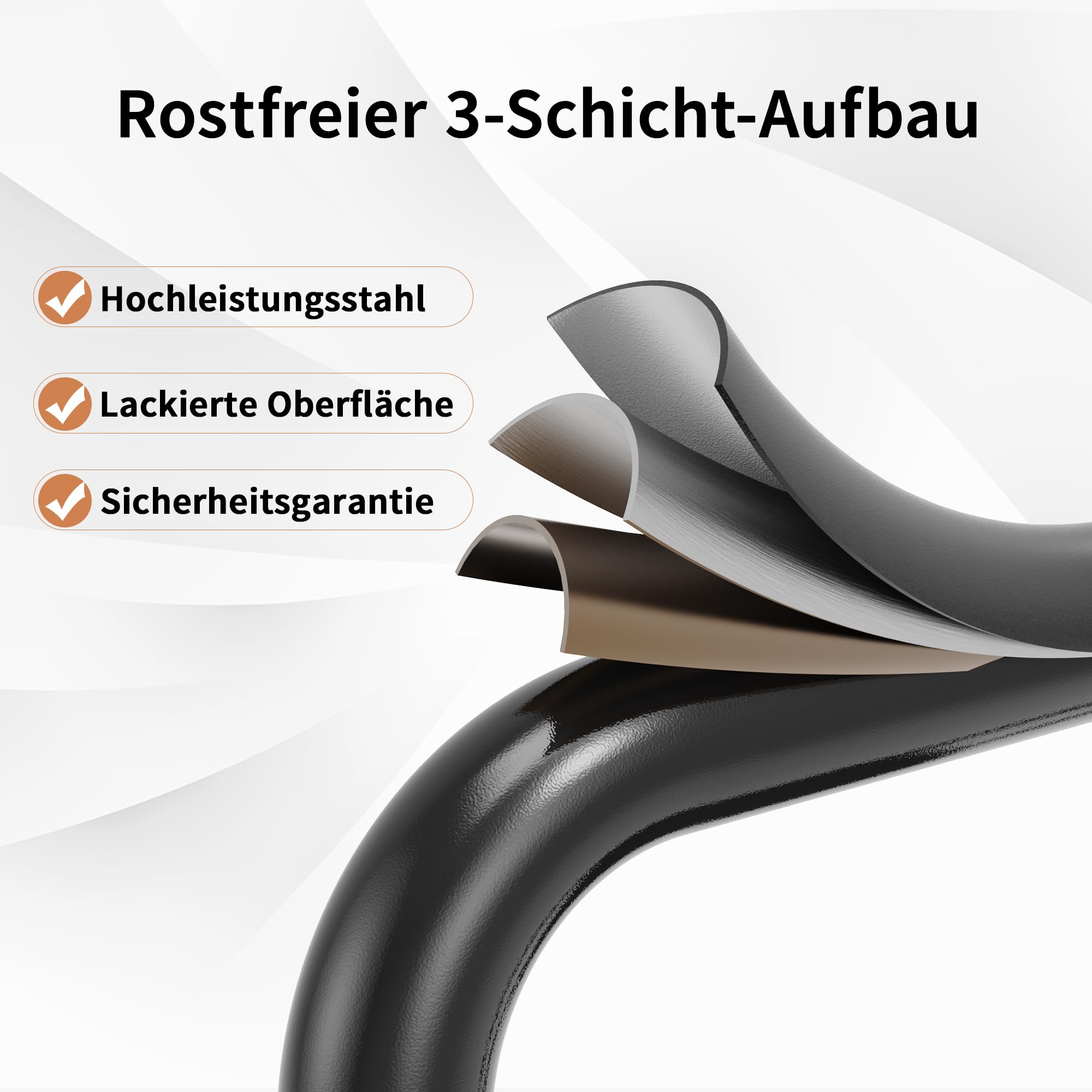 HBTower Trittleiter 3 Stufen klappbar, Leiter mit Breitem Anti-Rutsch-Pedal, Trittleiter mit Bequemer Handlauf, Tragbarer Tritthocker aus Stahl, Schwarz