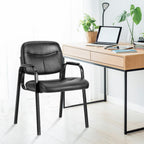 Sweetcrispy Besucherstühle, Konferenz-Empfangsstühle, Bequeme Arbeitsstühle, Bürostühle mit hochwertiger Halbpolsterung und Kunstlederbezug, Wartezimmerstuhl mit Armlehnen, gepolstert, 1er-Set