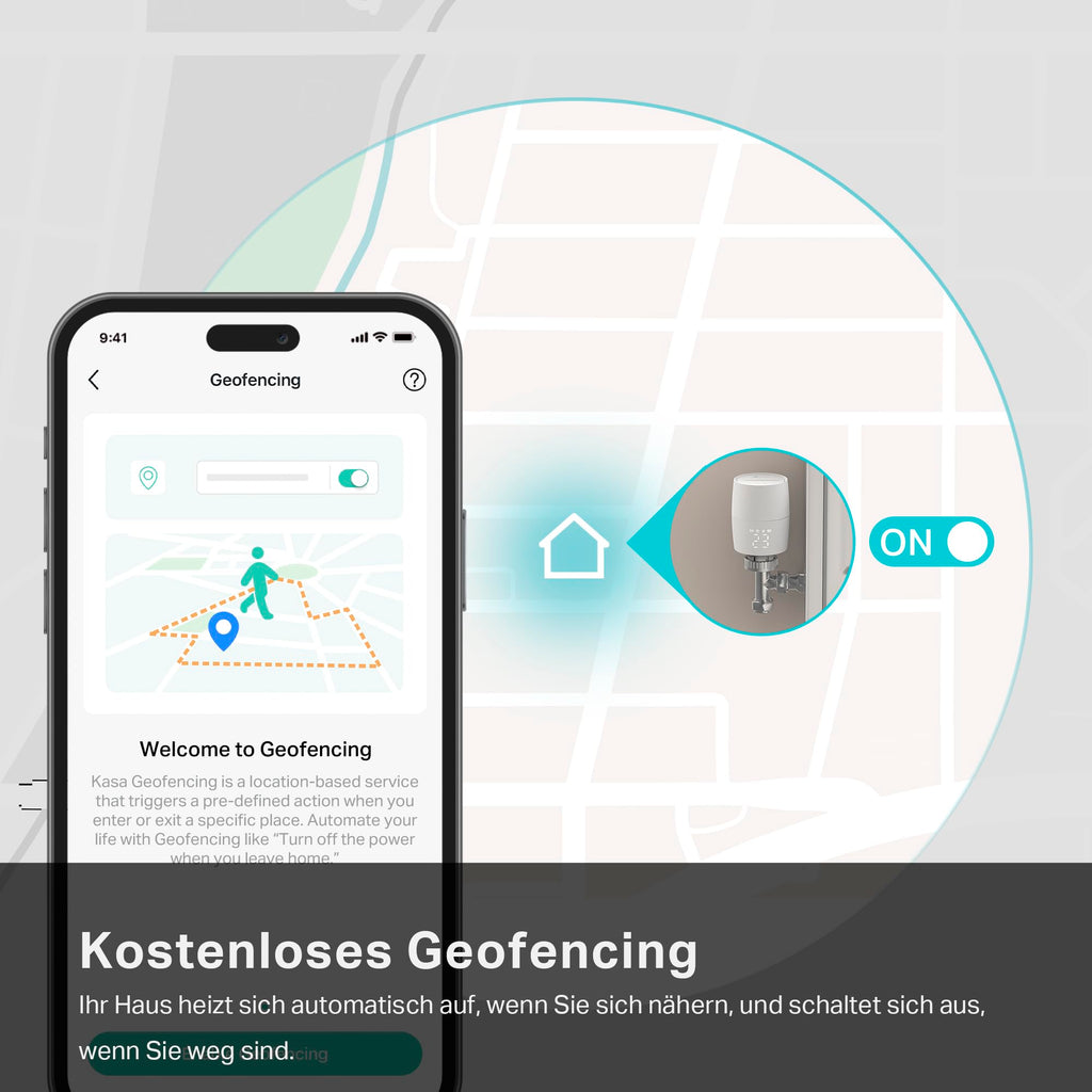 TP-Link smartes Heizkörperthermostat - Erweiterungseinheit, benötigt Kasa Hub, Heizungssteuerung (Kasa App, Zeitpläne, Geofencing, Fensteröffnungserkennung), Matter, Alexa, Apple Home