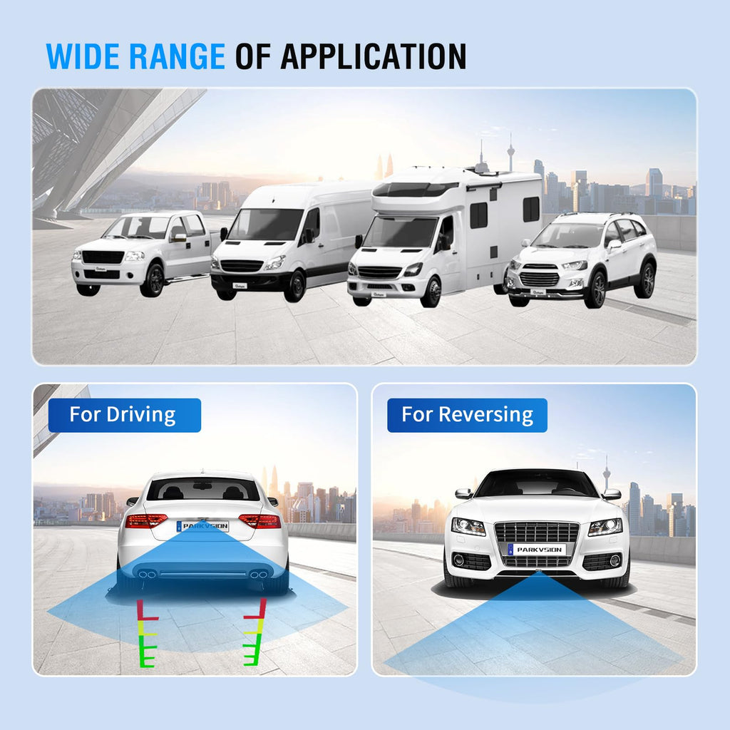 PARKVISION Auto Rückfahrkamera HD 140° Rückfahrkamera Nachrüsten für Wohnmobil, Metallgehäuse weiter Betrachtungswinkel einstellbares Einparkhilfe Rückseitige Kamera