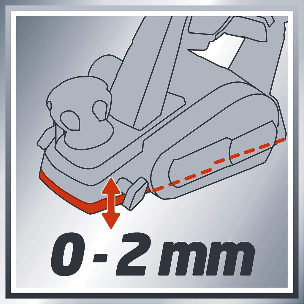Einhell Elektrohobel TC-PL 750 (750 W, bis 2mm Spantiefe, große Messerwelle, automatischer Parkschuh, inkl. Parallel-/Falztiefenanschlag, Wendemesser)