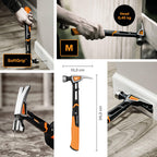 Fiskars Klauenhammer IsoCore M zum Einschlagen der Nägel, Länge: 34 cm, Gewicht: 0,82 kg, Schwarz/Orange, 1020213
