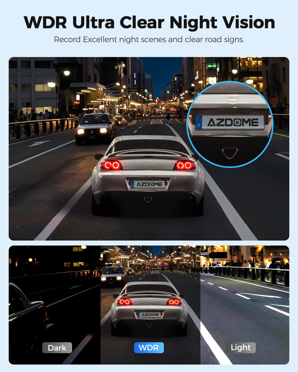 AZDOME PG17 4K 12" Spiegel Dashcam Auto, WiFi Rückspiegelkamera mit wasserdichter 1080P-Rückkamera, 64GB Karte enthalten, WDR-Nachtsicht, GPS, Sprachsteuerung, Fahrassistent