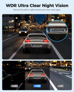 AZDOME PG17 4K 12" Spiegel Dashcam Auto, WiFi Rückspiegelkamera mit wasserdichter 1080P-Rückkamera, 64GB Karte enthalten, WDR-Nachtsicht, GPS, Sprachsteuerung, Fahrassistent