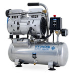 HYUNDAI Silent Kompressor SAC55751 | 6L Kessel, 8bar, ölfrei | 0.55kW / 0.75PS | Ansaugleistung 93 L/Min | klein, kompakt, tragbar | 59dB Luftkompressor leise, Flüster-Kompressor