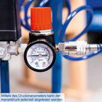 Scheppach Druckluft Kompressor HC30o | 14 tlg. Zubehör | ölfrei & langlebig | 1100W Leistung | 24L Kessel mit 8 bar Druck | 200l Luftleistung |Fahrvorrichtung, Druckminderer & Schnellanschlusskupplung