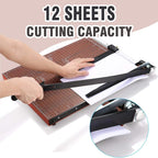 COOCHEER Papierschneider, Profi A3 Hebelschneider Fotoschneider Schneidegerät für Schule & Büro, Grifflänge: 550mm, aus Holz