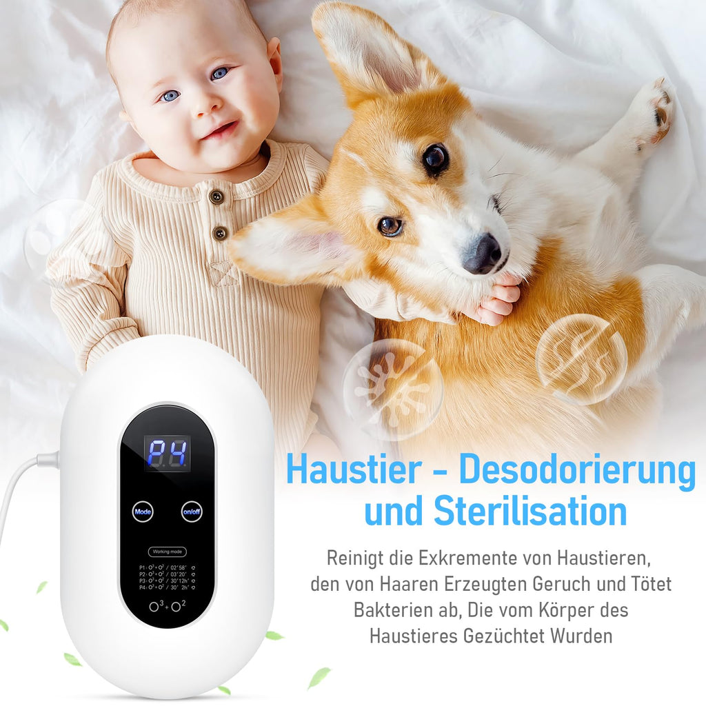 Ozongenerator, Luftreiniger Ozongenerator Geruchskiller, Air Purifier, Luftreiniger Allergiker, Air Ozonizer Generator, Ozongerät für Badezimmer, Küche, Rauch, Autos, Haustiere, Formaldehyd und Geruch