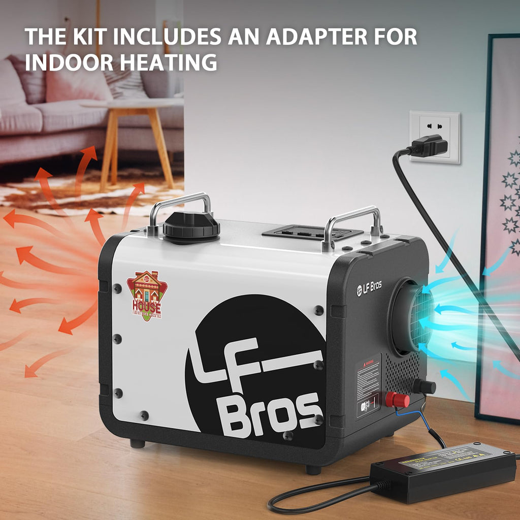 LF Bros 5 kW Dieselheizung -12V/24V/220-240V Standheizung Diesel - Diesel Lufterhitzer mit Fernbedienung und LCD-Display-Schnelles Aufheizen für Werkstatt Garage Camping Wohnmobil(Weiß)