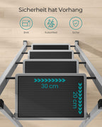 SONGMICS Trittleiter, Leiter mit 4 Stufen, Klapptritt, Klappsicherung, einfach zu verstauen, bis 150 kg belastbar, Taubengrau GSL004G01