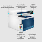 HP Color LaserJet Pro MFP 4302fdw Multifunktions-Farblaserdrucker, Automatischer beidseitiger Druck, Wi-Fi, Fax, Hohe Druckgeschwindigkeit, Bis zu 50.000 S./Monat, Wolf Pro Security