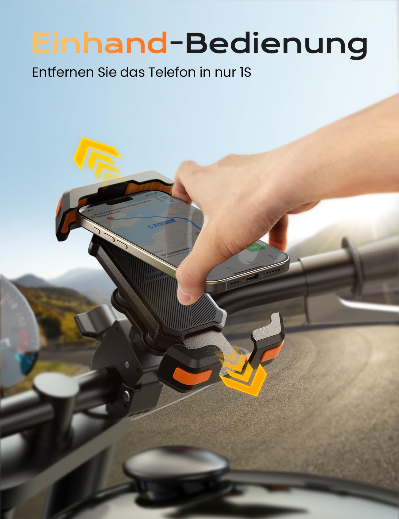 2025 Upgraded Handyhalterung Fahrrad Lenker, Universal Handyhalterung Motorrad [Doppelt Vibrationsgedämpft ] -360°drehbar Handyhalter für iPhone 17 16 15 Pro/Samsung S24 Ultra(4,7-7,2''Smartphone )