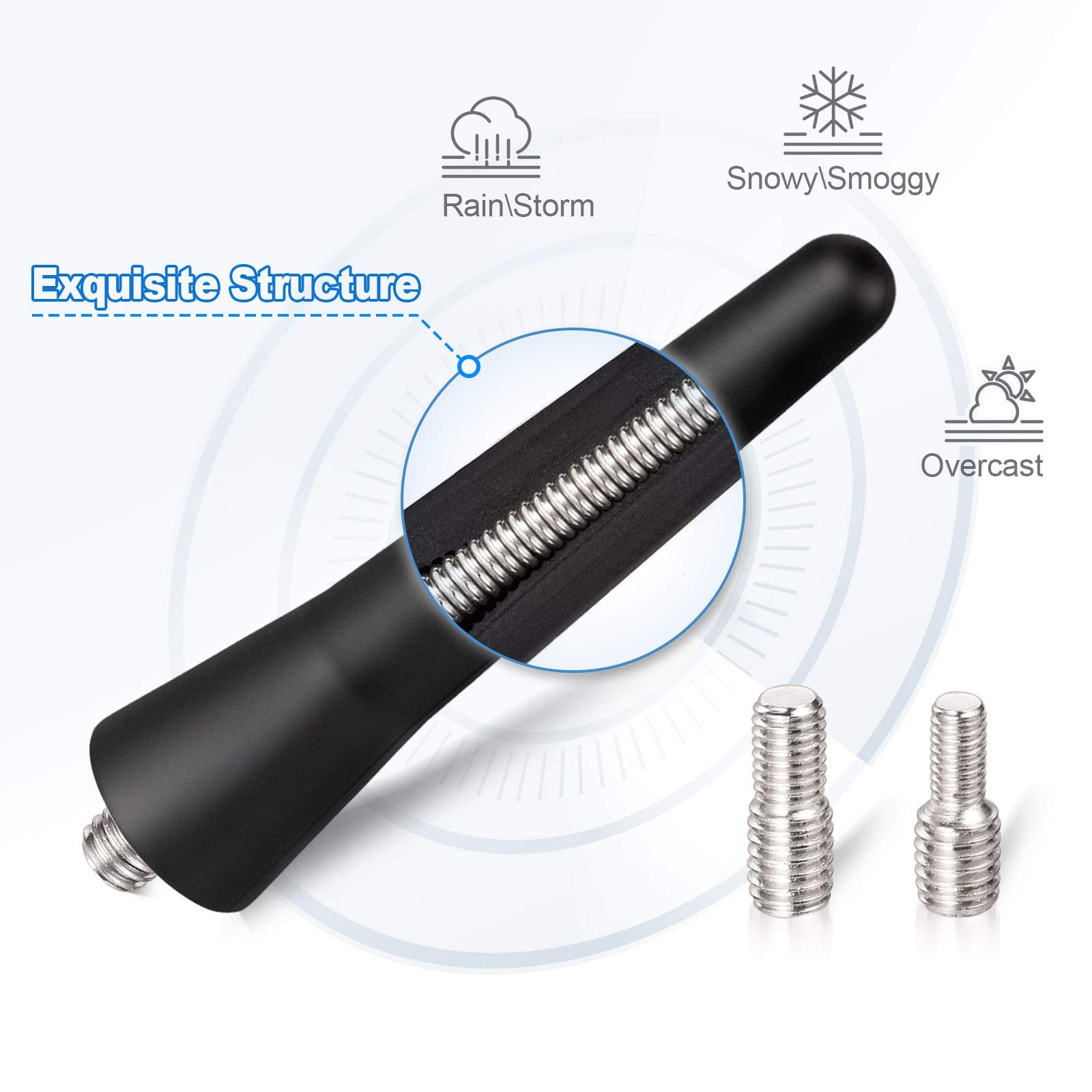 Eightwood Autoantenne Auto Dachantenne 6,5cm Mini Autoradio Antenne kurz mit starker FM/AM/DAB Empfangsfunktion