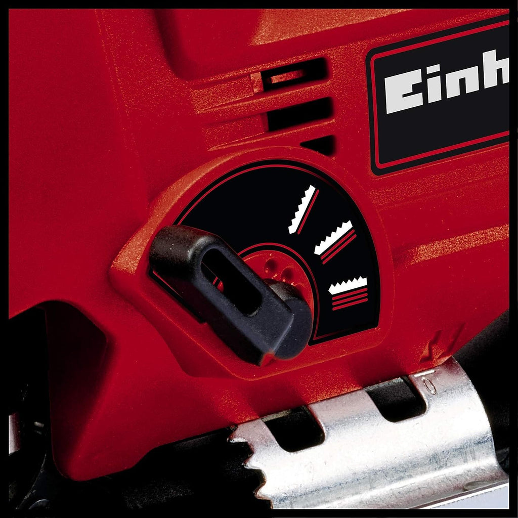 Einhell Stichsäge TC-JS 80/1 (550 W, Hubzahl 1000-3000 min-1, Drehzahlelektronik, 4-stufiger Pendelhub, Staubabsaugung, werkzeugloser Sägeblattwechsel)