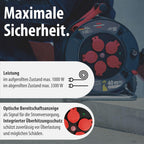 Brennenstuhl Professional Kabeltrommel 300 KU 4100 (40m Kabel in schwarz, aus Spezialkunststoff, Baustelleneinsatz und ständiger Einsatz im Außenbereich, Made in Germany)