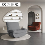 Softa Entspannungssessel, Manueller Schaukelstuhl mit verstellbarer Fußstütze, Seitentaschen, gepolsterte Sitzfläche und Rückenlehne, bequemer Liegesessel für das Wohnzimmer, Grau