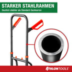 ATHLON TOOLS Treppensteiger-Sackkarre klappbar 150kg TÜV geprüft – Stahlrahmen mit TPR-Rädern, große Räder leichtgängig & stoßarm, platzsparend zusammenklappbar