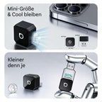 OTTOCAST Mini Pot 2026 Upgraded, 2-in-1 CarPlay & Android Auto Wireless Adapter für iOS 10+/Android 11+, Plug & Play, USB/Typ-C, OTA-Upgrade, Konvertiert Kabelgebunden zu Kabellos um, Schwarz