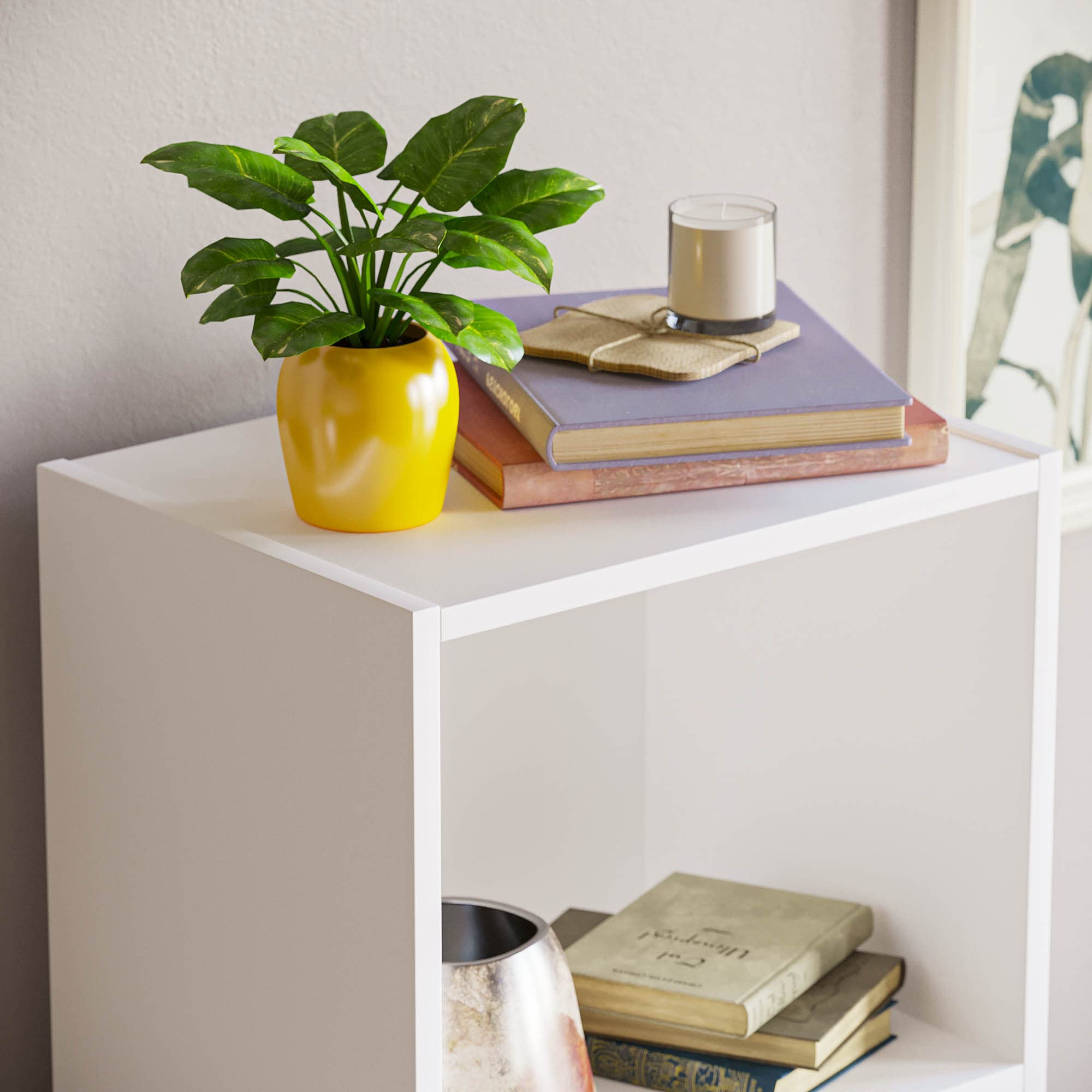 Vida Designs Oxford Bücherregal mit 4 Ebenen, würfelförmig, weiß, Holz-Regaleinheit für Büro, Wohnzimmermöbel