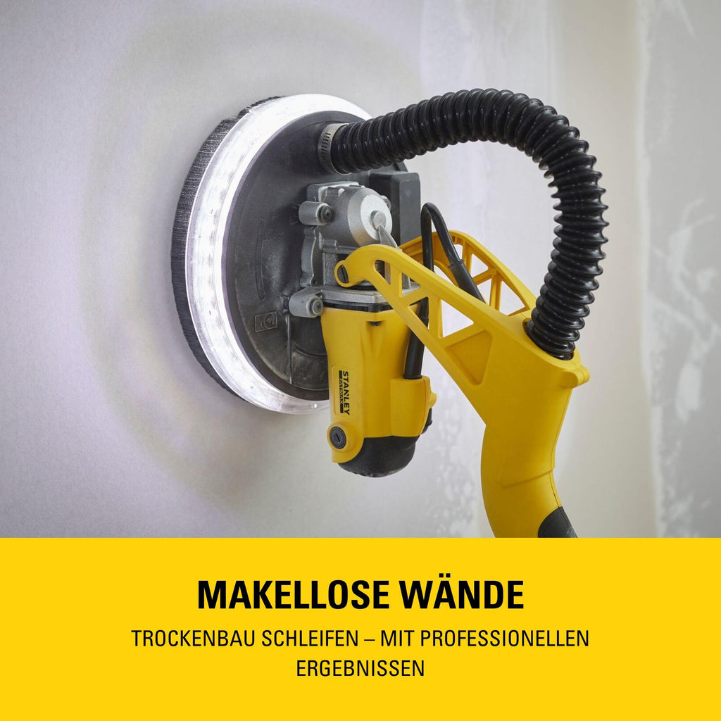 STANLEY FATMAX 750W Trockenbauschleifer (225mm) mit Aufbewahrungstasche und 120G Netz-Schleifscheibe, SFMEE500S-QS