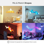 Nanoleaf Shapes Triangle Erweiterungspack, 3 zusätzliche Dreieckigen LED Panels - Smarte Modulare RGBW WLAN 16 Mio. Farben Wandleuchte Innen, Musik & Bildschirm Sync, Funktioniert mit Alexa