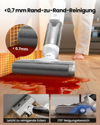 Proscenic F10 Ultra Nass Trockensauger, 60 Min Staubsauger mit Wischfunktion, Saugwischer Smart 3 in 1, 0,7-mm-Wandreinigung, Selbstreinigung, Anti-Tangle, LED-Display, 1.3L für Harte Boden,Tierhaare