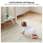 BOIFUN Babyphone mit 2 Kameras, 360 Gard WLAN 2MP Video Babyfon mit App, 4×Zoom, Bewegungsverfolgung, IR Nachtsicht, Weinen/Bewegungs/Geräuscherkennung, Temperaturerkennung