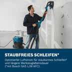 Bosch Professional Trockenbauschleifer GTR 55-225 (550 Watt, Schleifteller-Ø 215mm, inkl. 1x Schleifblatt M480, 1x Schleifteller-Set weich, 3x Kabelclip, Handwerkerkoffer)